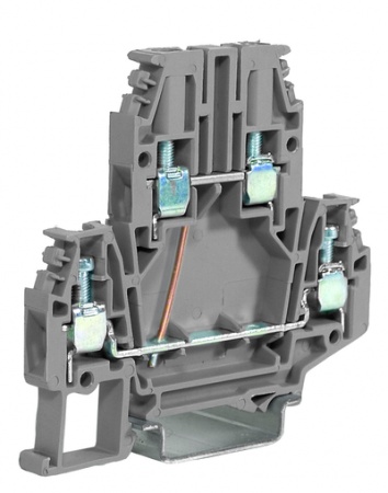 Клемма DBC.4/CI/GR проходная 4кв.мм 2 уровня перемкнуты винт. ДКС ZDB417GR 482496