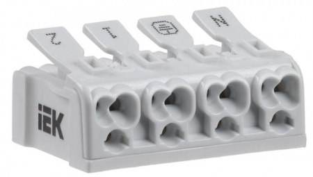 Клемма пружинная соединительная КСП4-2L+N+PE ИЭК UKZ-B06-4P-F0-E0-10 326854