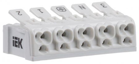 Клемма пружинная соединительная КСП5-3L+N+PE ИЭК UKZ-B06-5P-F0-E0-10 326858