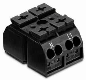 Клеммник 2х(0.5-4) блок 2 пол. черн. WAGO 862-2552 128751