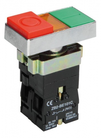 Кнопка LAY5-BW8465 "I-O" сдвоенная c подсв. ИЭК BBD40-BW-K51 225237