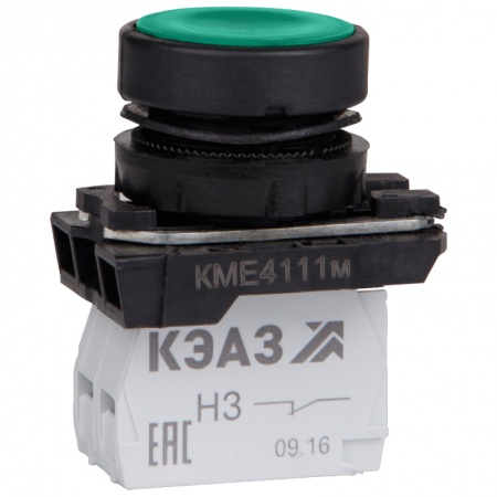 Кнопка управления КМЕ4111м 1но+1нз IP40 цилиндр зел. КЭАЗ 248242 460376