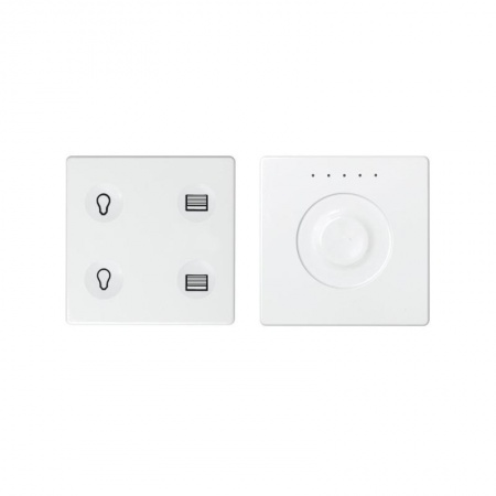 Комплект выключателя 4-кл. сенсорн. + регулятор Т2 KNX; RJ12 бел. Simon82 Sense 8400654-030 417503