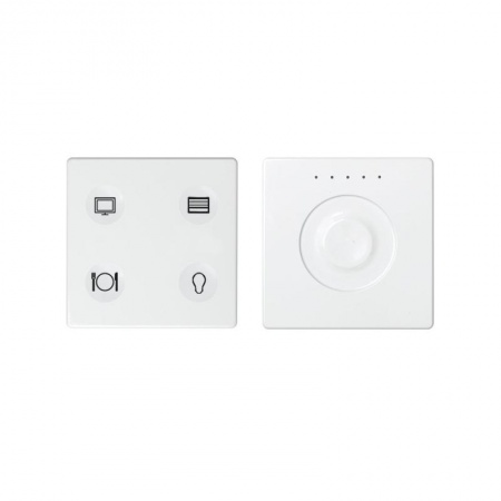 Комплект выключателя 4-кл. сенсорн. + регулятор Т3 KNX; RJ12 бел. Simon82 Sense 8400655-030 417497