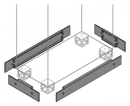 Комплект фланца цоколя 100х1000мм (2шт) ABB ZN1000 271932