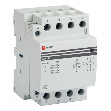 Контактор мод. КМ 63А 4NО (3 мод.) EKF km-3-63-40 147142