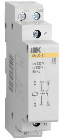 Контактор модульный КМ20-20 20А/2п 2НО 220В AC/DC ИЭК MKK10-20-20 150101