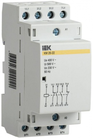 Контактор модульный КМ20-22 20А/4п 2з AC ИЭК MKK20-20-22 282916