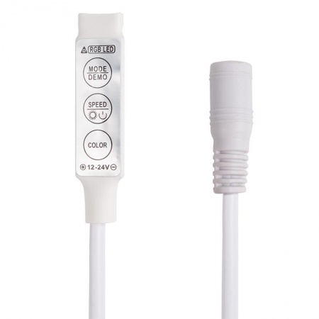 Контроллер LED мини с разьемом 5.5х2.1мм 72/144Вт 3 кнопки 12В/24В Neon-Night 143-106 1250805