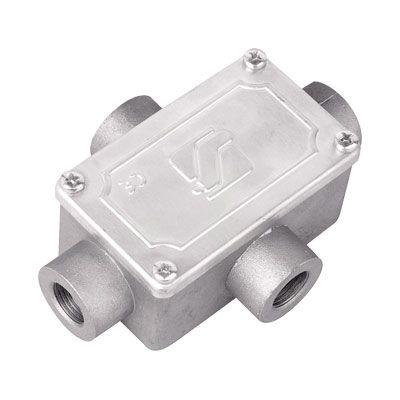 Коробка ответвительная 146х81х57мм 4 ввода М32х1.5 IP55 алюм. ДКС 6430-32A 1092377