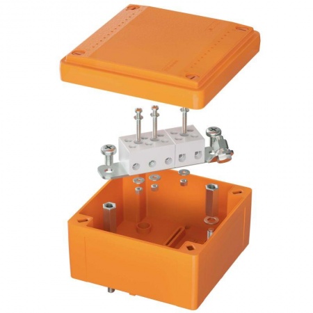 Коробка ответвительная FS 100х100х50мм 5р 450В 20А 10кв.мм с гладкими стенками и клеммн. IP56 пластик. ДКС FSB10510 439286