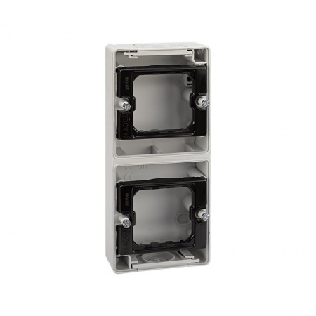 Коробка установочная 2-м верт. Simon44 Aqua сер. 4400763-035 392363