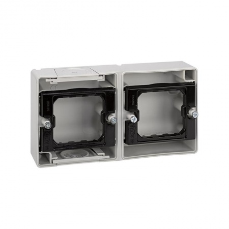 Коробка установочная 2-м горизонт. Simon44 Aqua сер. 4400761-035 392364