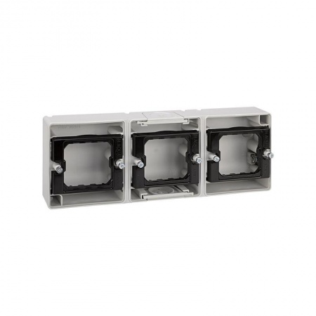 Коробка установочная 3-м горизонт. Simon44 Aqua сер. 4400765-035 392365