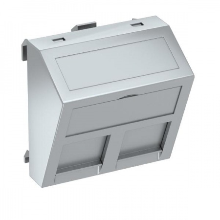 Корпус компьютерной розетки Modul45 тип F (наклонный) 45х45мм DTS-2F AL1 серебр. OBO 6119260 1135775