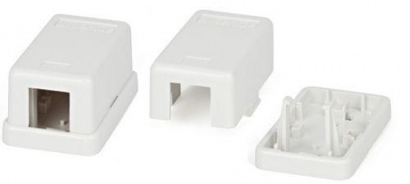 Корпус настен. розетки SBB1-1-WH для установки 1-ой вставки типа Keystone Jack бел. Hyperline 15415 1201192