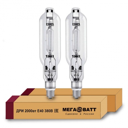 Лампа газоразрядная металлогалогенная ДРИ 2000 380/5000К E40 (12) МЕГАВАТТ 03123 501065