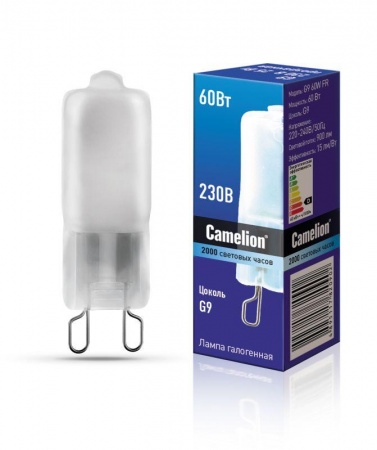 Лампа галогенная 60Вт капсула G9 2850К 240В мат. Camelion 5557 329666