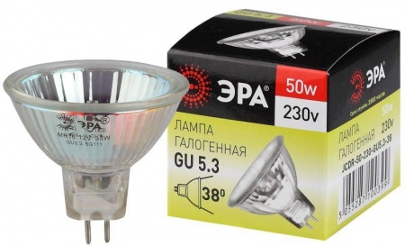 Лампа галогенная GU5.3-JCDR (MR16) -50W-230V-Cl ЭРА C0027365 416083