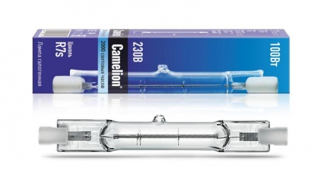 Лампа галогенная J78 100Вт линейная R7s 2850К 240В лин. 78мм Camelion 2932 307502