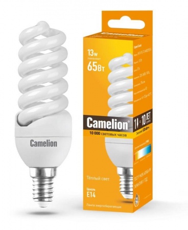 Лампа люминесцентная компакт. LH FS T2 M 13Вт E14 спиральная 2700К Camelion 10593 217815