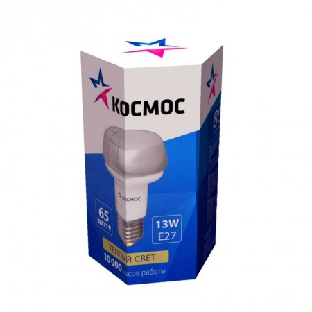 Лампа люминесцентная компакт. R63 13Вт E27 2700К D КОСМОС lksmR63d13wE2727 193288