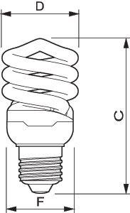 Лампа люминесцентная компакт. Tornado T2 8y 12Вт E27 спиральная 6500К CDL PHILIPS 929689868606 / 871829166282200 198893
