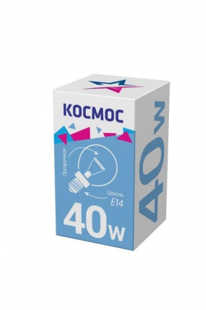 Лампа накаливания Шар 40Вт E14 прозр. Космос LKsmSSpCL40E14v2 61459