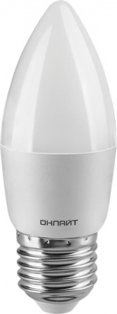 Лампа светодиодная 71 635 OLL-C37-8-230-4K-E27-FR 8Вт свеча 4000К белый E27 600лм 176-264В ОНЛАЙТ 71635 432470
