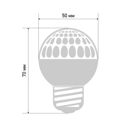 Лампа светодиодная d-50 10LED 1Вт шар E27 24В зел. Neon-Night 405-614 248362