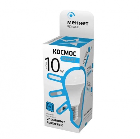 Лампа светодиодная LED A60 10Вт 220В E27 4500К 3 уровня яркости Космос Smart LksmLEDSD10wA60E2745 417275