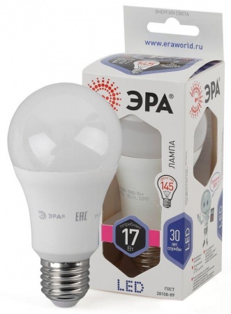 Лампа светодиодная LED A60-17W-860-E27 грушевидная ЭРА Б0031701 1231370