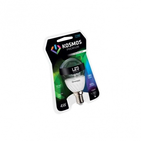 Лампа светодиодная LED KOSMOS premium 4Вт Шар прозрачный 45мм E14 230В 4500К Космос KLED4wGL45230vE1445C 269803