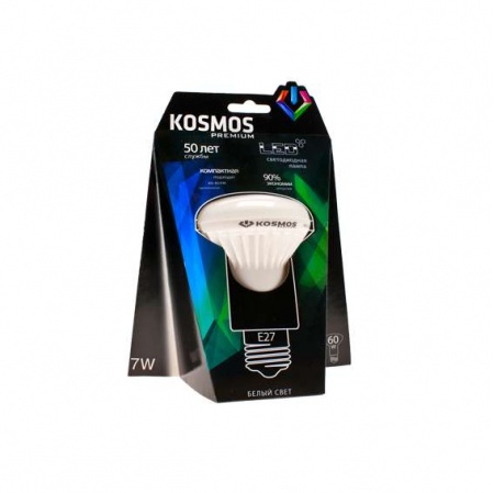 Лампа светодиодная LED KOSMOS premium 7Вт REFLECTOR 63мм E27 230В 4500К Космос KLED7wR63230vE2745 236021