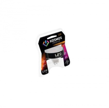 Лампа светодиодная LED KOSMOS premium MR16/ст. 3.5Вт 12В GU5.3 3000К Космос KLED3.5w12vMR16G5327 265135