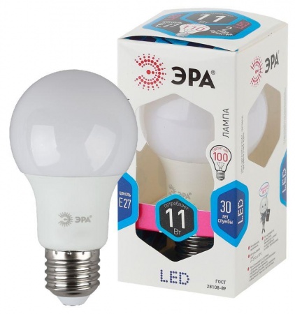 Лампа светодиодная LED smd A60-11w-840-E27 грушевидная ЭРА Б0017234/Б0029821 312560