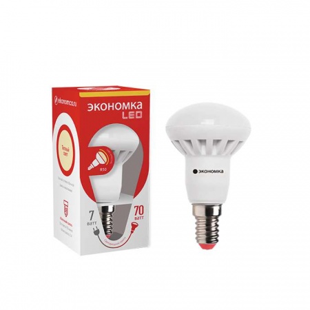Лампа светодиодная R50 6Вт 3000К тепл. бел. E14 440лм 220-240В ЭКОНОМКА Eco_LED6wR50E1430 / Eco_LED7wR50E1430 296751