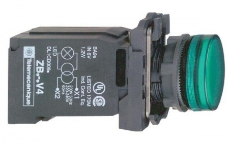 Лампа сигнальная 22мм 230В зел. SchE XB5AV43 207051