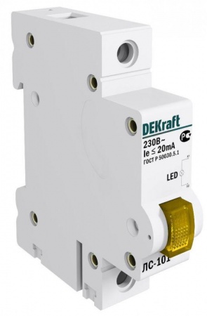 Лампа сигнальная на DIN-рейку 1p жел. LED DEKraft 18008DEK 1113529