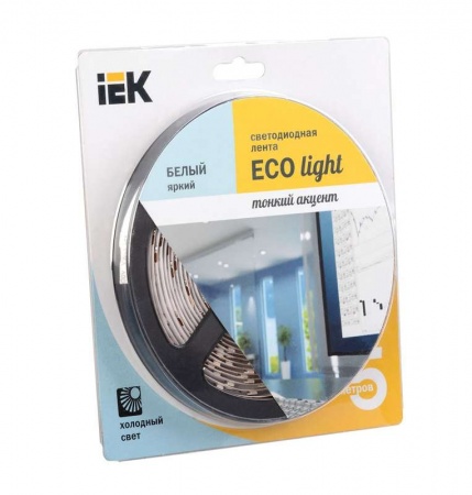 Лента светодиодная ECO LED LSR-3528W60-4.8-IP20-12V 5Вт/м (уп.5м) бел. ИЭК LSR1-2-060-20-1-05 302230