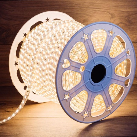 Лента светодиодная SMD5730 6.5x17мм 120LED/м 220В IP67 тепл. бел. (уп.100м) Neon-Night 142-704 1250797