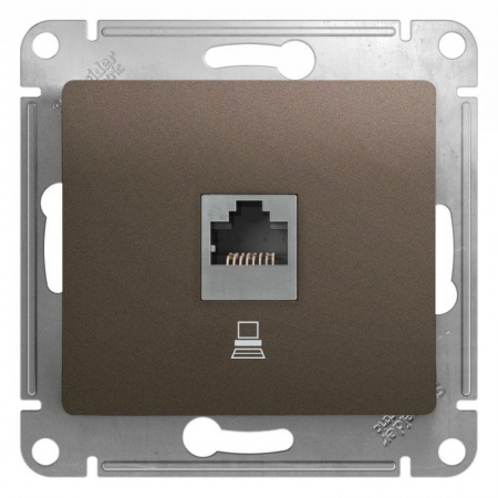 Механизм компьютерной розетки 1-м Glossa RJ45 кат.5е шоколад SchE GSL000881K 400500