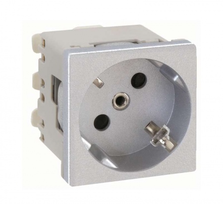 Механизм розетки 1-м СП Simon Connect K45 2мод. с заземл. сер. Simon K11-8 155332