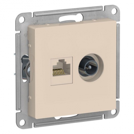Механизм розетки 2-м ATLAS DESIGN комп. RJ45 кат.5E+TV беж. SchE ATN000289 1240214