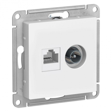 Механизм розетки 2-м ATLAS DESIGN комп. RJ45 кат.5E+TV бел. SchE ATN000189 1240163