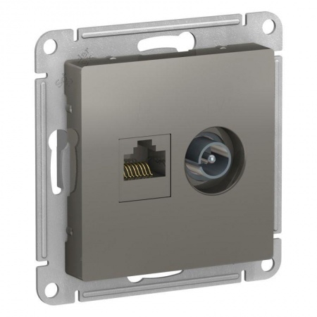 Механизм розетки 2-м ATLAS DESIGN комп. RJ45 кат.5E+TV сталь SchE ATN000989 1240515