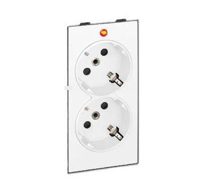 Механизм розетки 2-м СП Simon Connect (1-S мод) с заземл. бел. Simon S1-9 154141