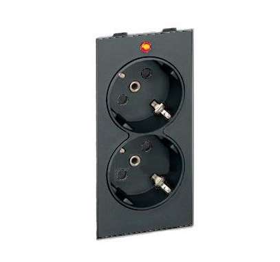 Механизм розетки 2-м СП Simon Connect (1-S мод) с заземл. черн. Simon S1-14 158126