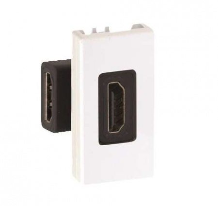 Механизм розетки HDMI Simon27 узкий (мама-мама) бел. Simon 2701094-030 405851