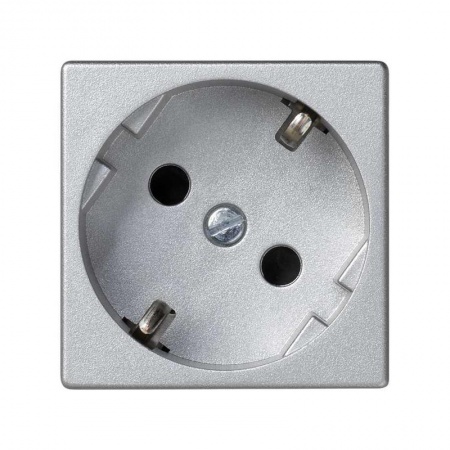 Механизм розетки Schuko Simon Connect 16А 250В 2P+E 45х45мм винт. клеммы алюм. Simon K01-8 393843